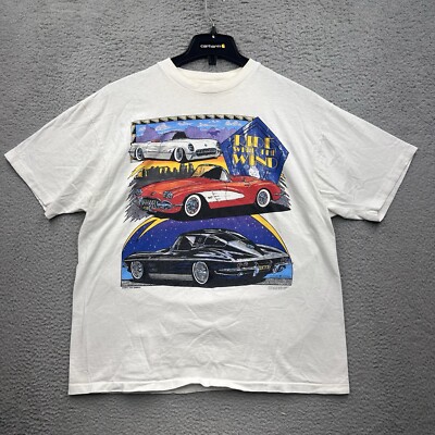 Vintage Corvette Museum Mens T Shirt Size XL Run Wind Single Stitch Graphic-image