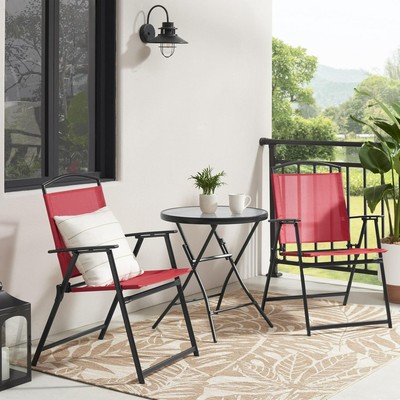 3 Piece Outdoor Bistro Set – Patio Furniture with Table & 2 Chairs | Garden or-image