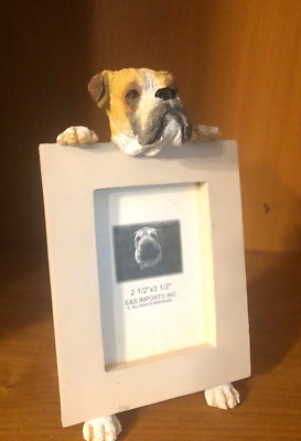 E&S Imports Boxer Dog Photo Frame  Photo size 2.5