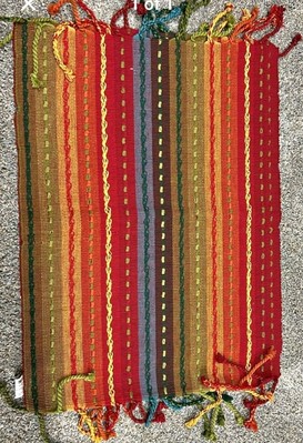 Pier 1 Imports Multi Stripe Boho Placemat With Fringe Colorful 14