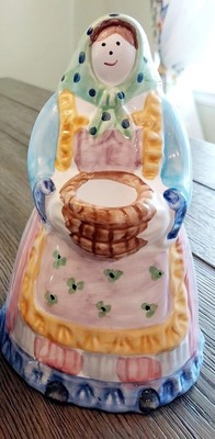 Candle Holders PIER One Made In Italy Woman Farmer Basket Nice!-image