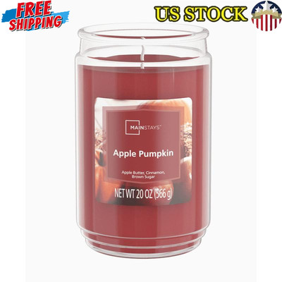 Apple Pumpkin Scented Large Candle Clean Burn Aromatherapy Decorative 20 oz New-image