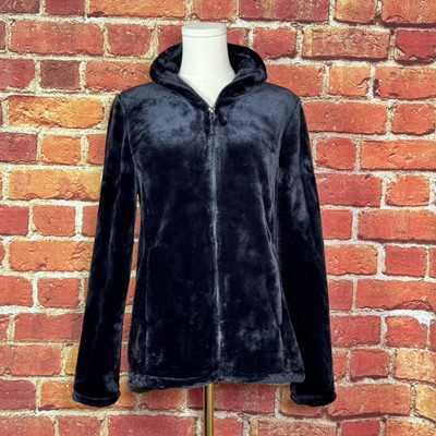 32 Degrees Heat Women's Black Teddy Jacket Size Large Soft Cozy Warm EUC-image