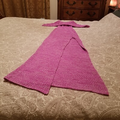 Blanket  Mermaid Wrap Pink Knit Large Fan Tale 54