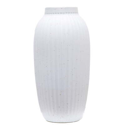 Better Homes & Gardens Indoor Speckled Ribbed Ceramic Vase, 16