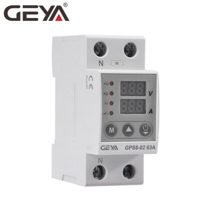 GEYA Over Current Protector Over&Under voltage Protective Device 40A 63A 220V-image
