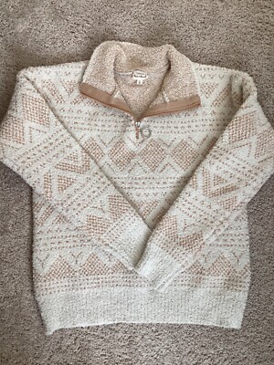 women's pullover sweatshirt small soft cozy fuzzy-image