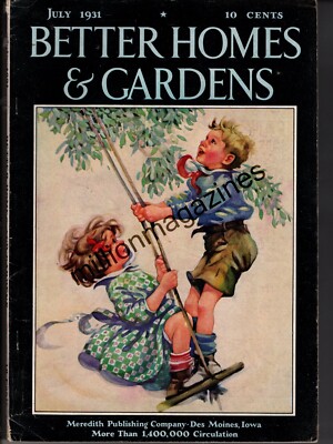 1931 Better Homes & Gardens July-Children swinging; Pennsylvania Dutch; Pasadena-image