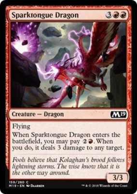 SPARKTONGUE DRAGON ~mtg NM-M M19 Magic 2019 Com x4-image