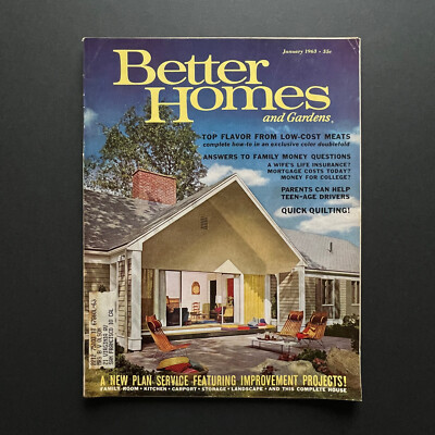 BETTER HOMES & GARDENS MAGAZINE - JAN 1963 Mid-century Modern Living Good Cond-image