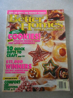 BETTER HOMES & GARDENS Magazine, NOVEMBER 1991, 10 QUICK GIFTS TO CRAFT, COOKIES-image