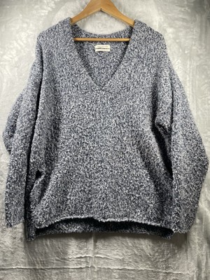 Urban Outfitters UO Rosie Cozy V-Neck Sweater Blue Sz Small EUC Retro Cabincore-image