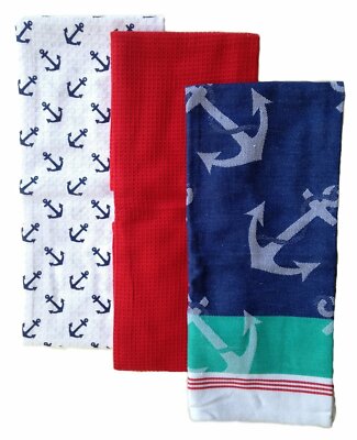Nautical Kitchen Towel Set, Anchors Away by Design Imports-image