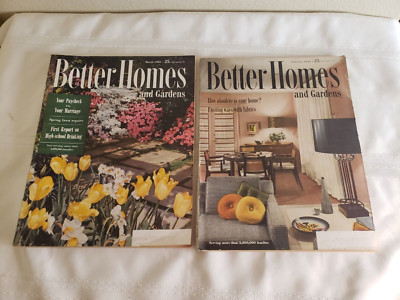(2) 1954 Better Homes & Gardens Magazines February and March-image