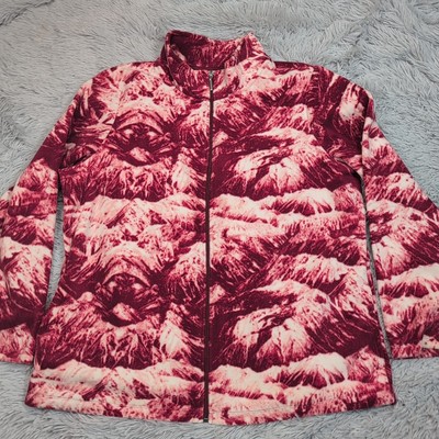 D & Co Jacket Womens L Red Gorpcore Zip Up Casual Soft Cozy Comfort Athletic -image