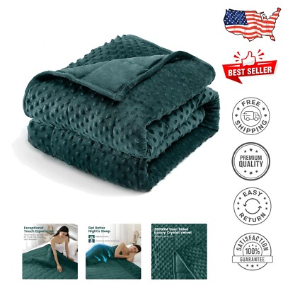 Cozy 25 lbs Minky Dot Weighted Blanket for Relaxation - King Size 80 x 87 inches-image