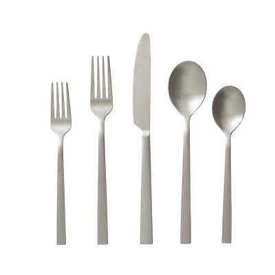 Better Homes & Gardens River 20-Piece Satin Stainless Steel Flatware Set-image