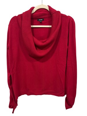 Apt 9 Cowl Neck Pullover Sweater Women XL Long Sleeve Red Knitwear Cozy Comfort-image