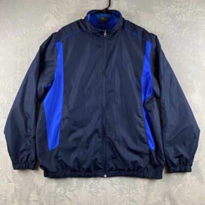 Vintage Starter Track Jacket Mens XL Blue Colorblock Wind Breaker Swishy-image