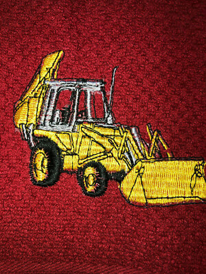 Embroidered Kitchen Bar Hand Towel Heavy Machinery Back Hoe Construction BS1807-image