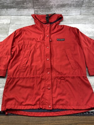 Vtg Ralph Lauren Sailing Jacket Rain Windbreaker Hooded Lined Nylon Adult Medium-image