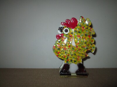 Vintage DESIGN GIFTS Yellow Calico Lucite Rooster Chicken Napkin or Mail Holder-image