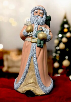 VTG Ceramic Santa Wind-up Music “I’m Dreaming of a White Christmas” Non-Rotating-image