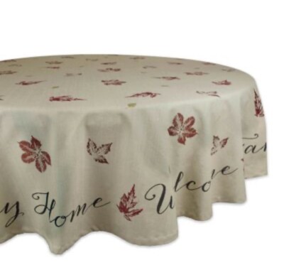 Design Imports Rustic Leaves Printed Tablecloth70