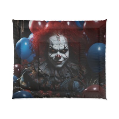 King Size Comforter Haunted House Clown Scary Horror Halloween Insane Metal Band-image