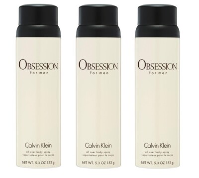*PACK OF 3* OBSESSION by CALVIN KLEIN for Men ALL OVER BODY SPRAY 5.4 oz 152g-image