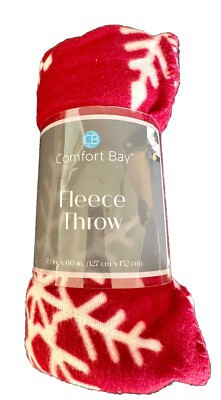 Comfort Bay Fleece Throw Blanket - New 50in X 60 in-image