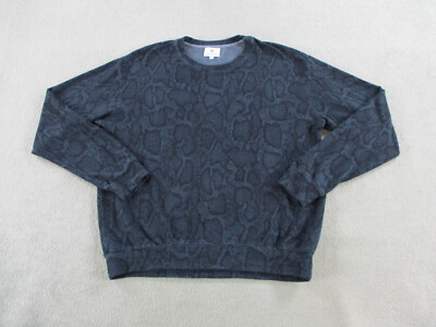 Sundry Sweatshirt Womens 1 Blue Python Snake Print Soft Cozy Comfort Sweater-image