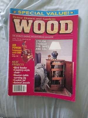 Better Homes and Gardens Wood Mag. April 1994 Bird Feeder; Country Chair      -image