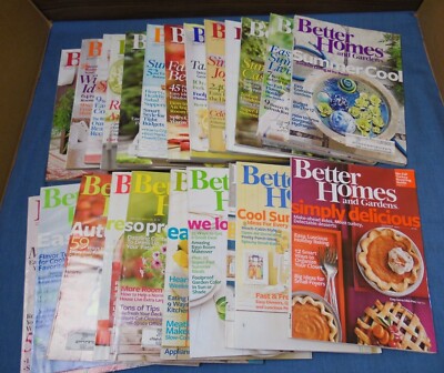 23 Back Issues Vtg BETTER HOMES & GARDENS Magazine Lot 2007-2010 Recipes Cooking-image
