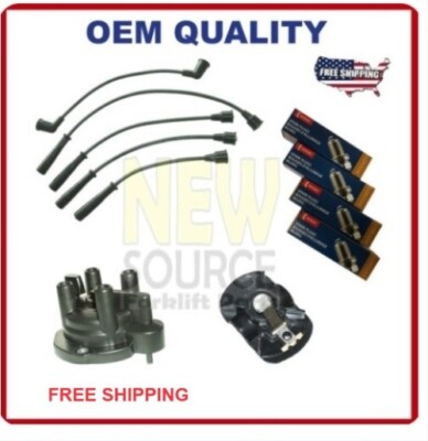 TUNE UP KIT NISSAN FORKLIFT H20 II DENSO W14-EXR-U SPARK PLUGS WIRES CAP ROTOR-image