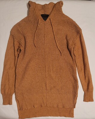 Cynthia RowleyWomen’s Hooded Sweater Gold Waffle Knit Cozy Comfort Casual Small-image