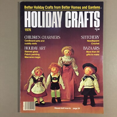 Vintage Holiday Crafts magazine 1976 70s macrame stained glass needlepoint more-image
