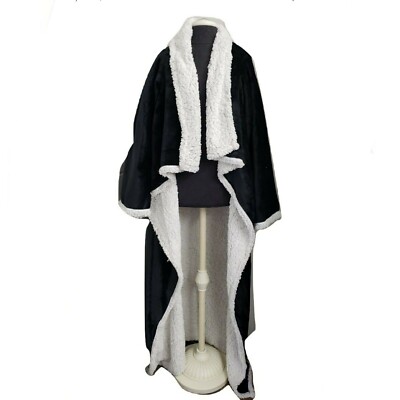 Soft & Cozy Cloud Snuggler Blanket NAVY Sherpa-Lined 611608790-BRAND NEW W/ TAGS-image