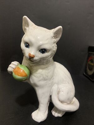 Vintage Italian? Pottery Cat 7.5” Tall No Markings-image