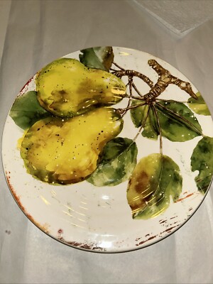 Pier 1 Imports Verona 9” Salad / Luncheon Plate Apple Replacement Botanical -NEW-image