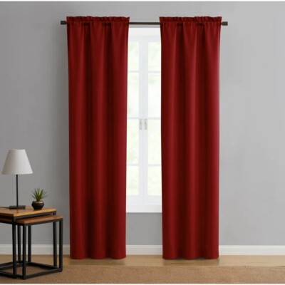 Mainstays Room Darkening Red Sedona Panel Curtains 54