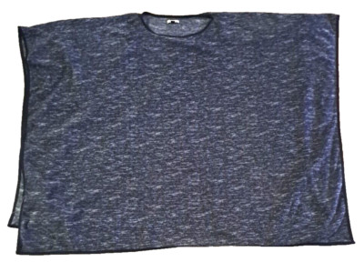 Women's Nicole Miller Wrap Poncho Gray Fleece Boho Loungewear Comfort One Size-image