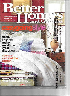 Better Homes Gardens Magazine SEPTEMBER 2001 EASY GOING STYLE NEW IN MAILING BAG-image