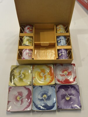 Mixed Lot of 6 Casati Fine Porcelain German Design Cups Saucers Aramco Imports-image