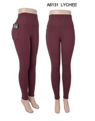 Ultimate Warmth Leggings: Cozy Comfort - Maroon-image