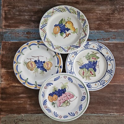 Rosanna Imports Made In Italy Set Of 4 Fruit Motif Appetizer 8