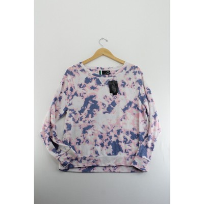 NWT 2LIV tie dye crew neck sweater womens XL normcore casual cozy comfort boho -image