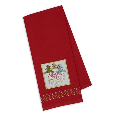 DII Design Imports Happy Holidays Red Dish Towel-image