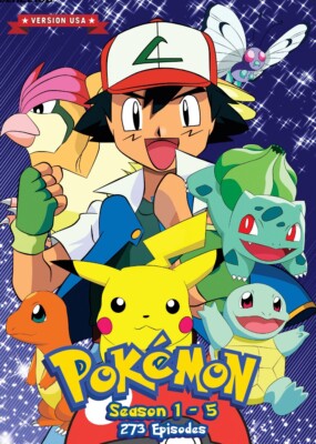 Anime DVD Pokemon Complete Series Season 1-5 Vol.1-273 End (USA Version) Eng Dub-image