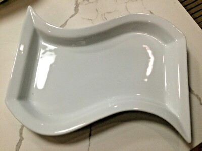 Pier 1 wavy Porcelain Dinner Plate - 7 x 12” - Multiples Availavle-image